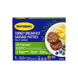 Butterball Turkey Breakfast Sausage Patties (Fully Cooked 8 Patties)