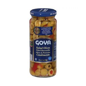 Goya Salad Olives Pitted Manzanilla Olives & Pimientos - 142g