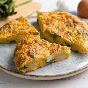Spinach Potato Onion Omelette